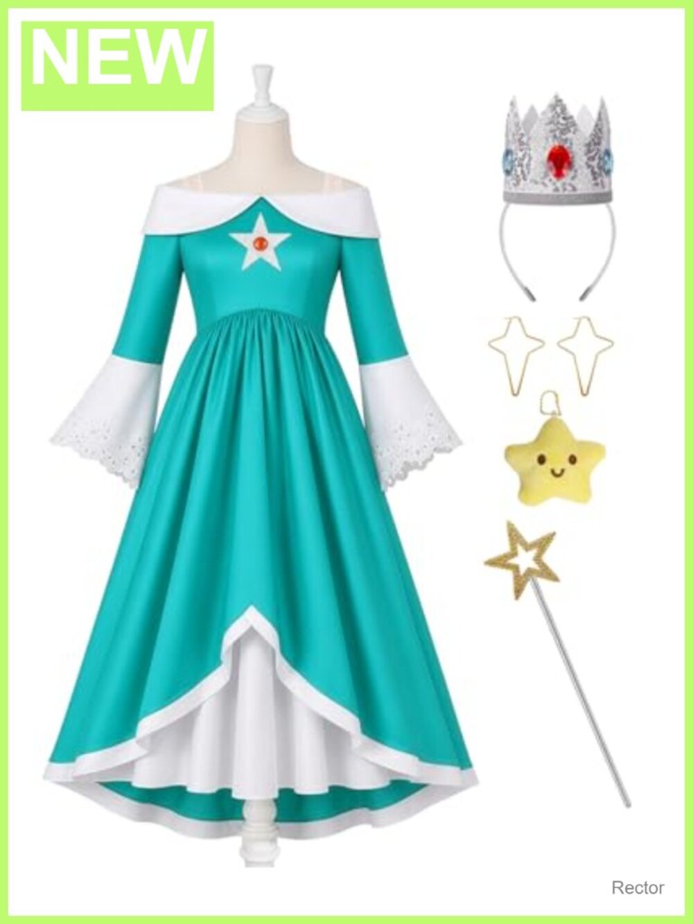 Girls Princess Costume Kids Halloween Dress with Accessories Set
